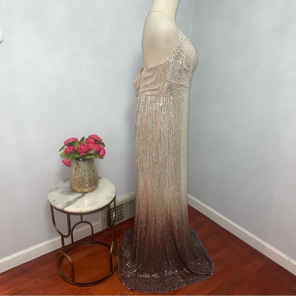 Ieena Mac Duggal Ombré Sequined Twisted Chest Mermaid Gown - New W/ Tag- Reemoly - Picture 14 of 15